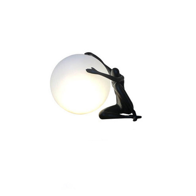 Person Embracing Sitting Ball Table Lamp