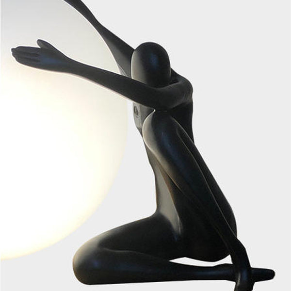 Person Embracing Sitting Ball Table Lamp