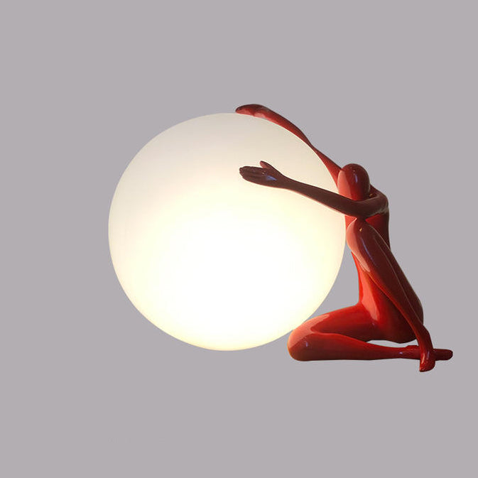 Person Embracing Sitting Ball Table Lamp
