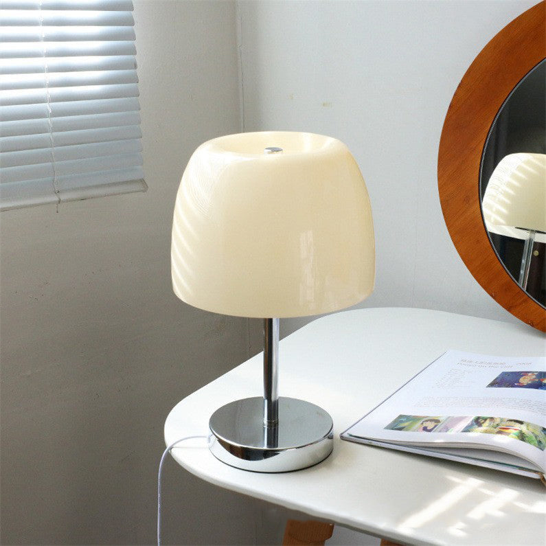 Mushroom Cylinder Glass Iron Table Lamp