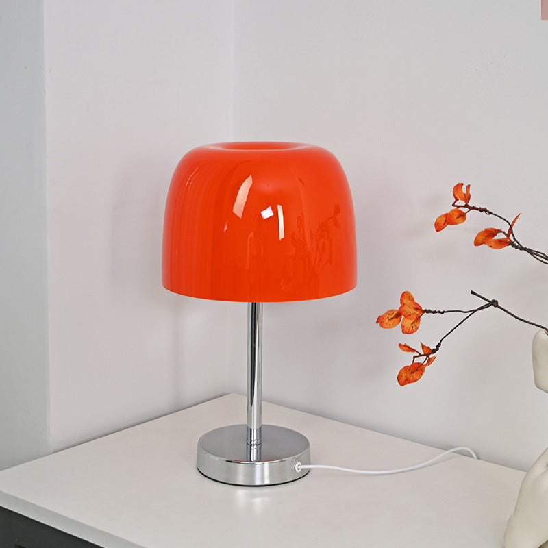 Mushroom Cylinder Glass Iron Table Lamp