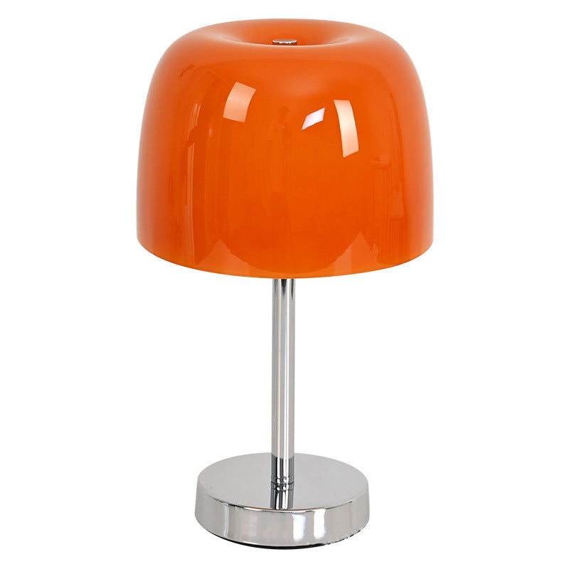 Mushroom Cylinder Glass Iron Table Lamp