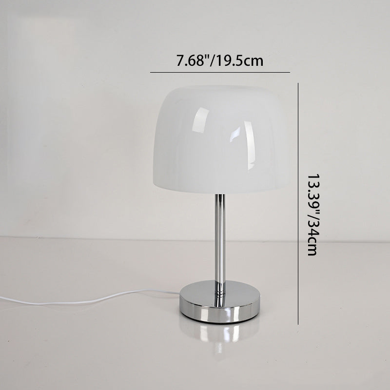 Mushroom Cylinder Glass Iron Table Lamp
