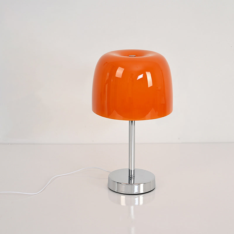 Mushroom Cylinder Glass Iron Table Lamp