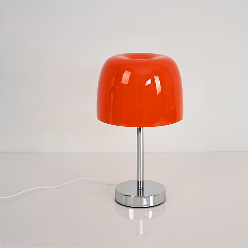 Mushroom Cylinder Glass Iron Table Lamp
