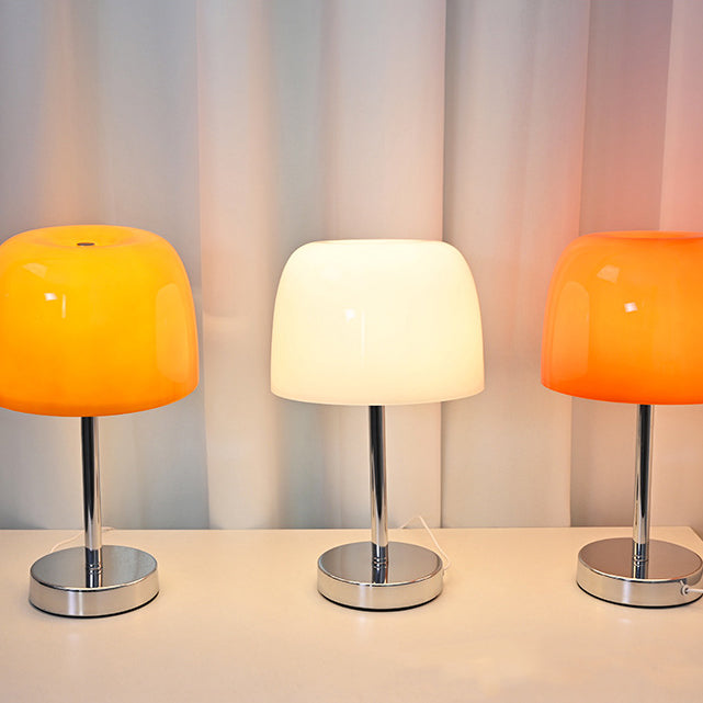 Mushroom Cylinder Glass Iron Table Lamp
