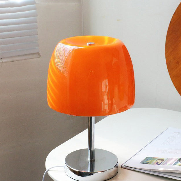 Mushroom Cylinder Glass Iron Table Lamp