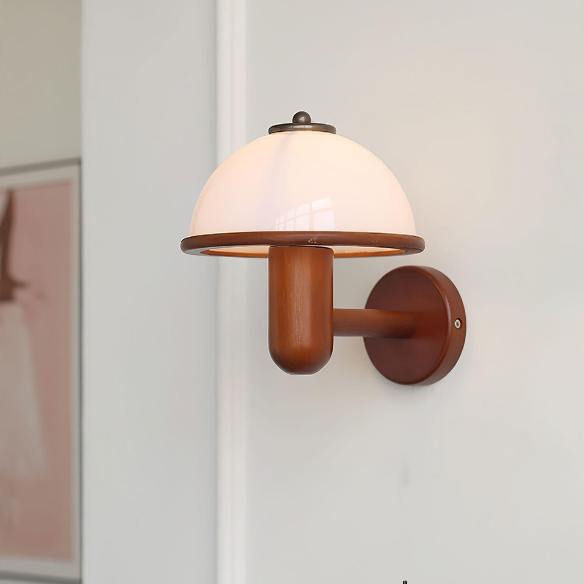 Half Circle Solid Wood Wall Lamp