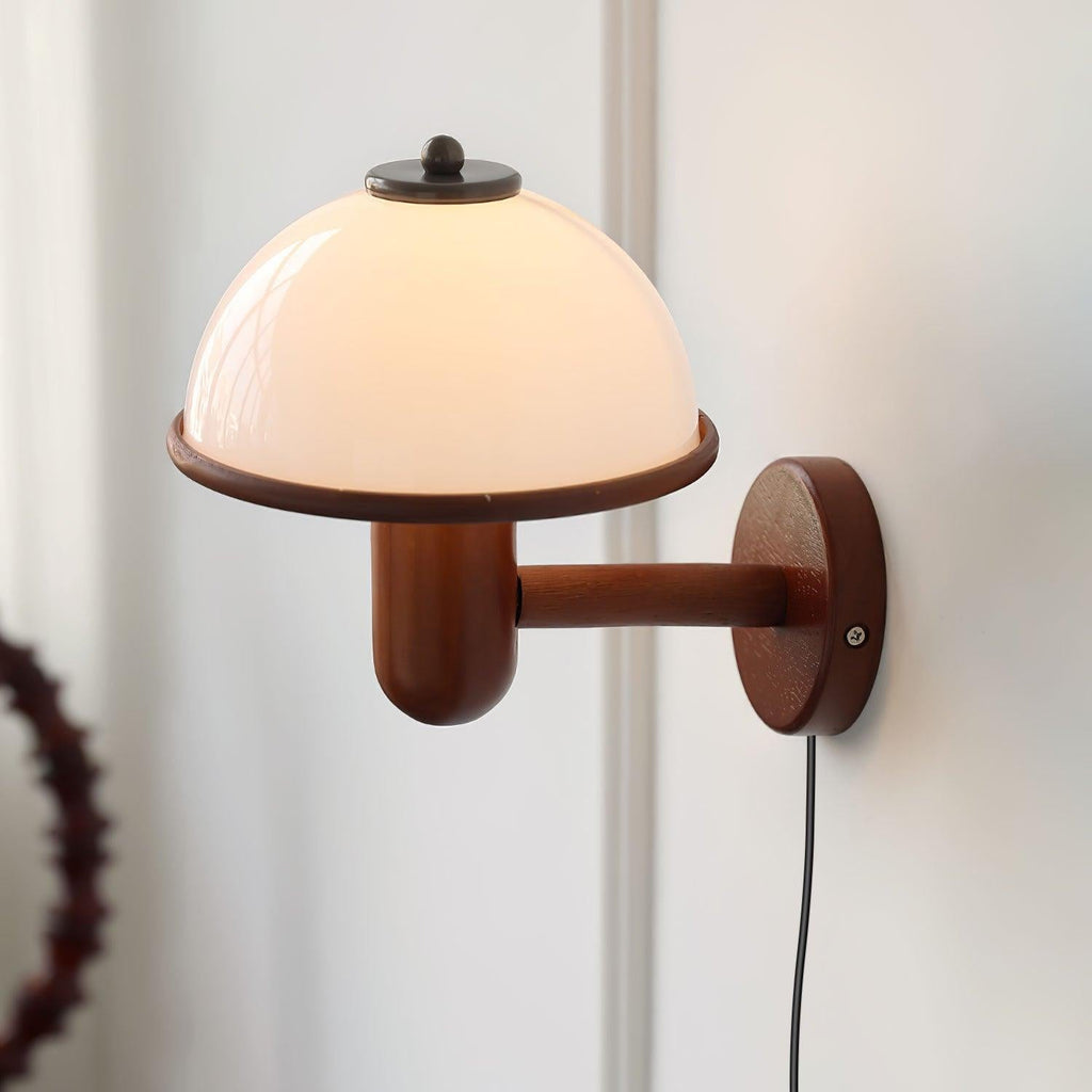 Half Circle Solid Wood Wall Lamp