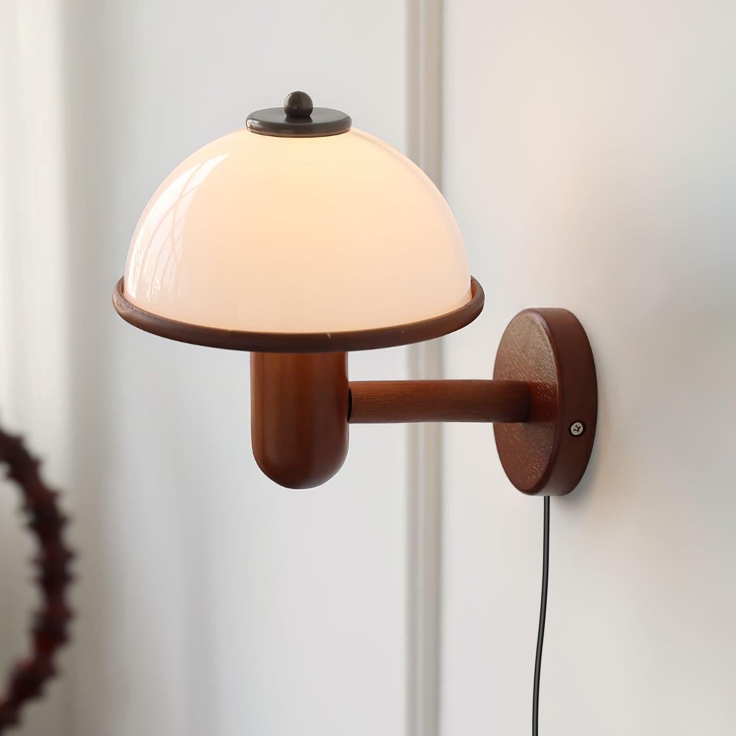 Half Circle Solid Wood Wall Lamp