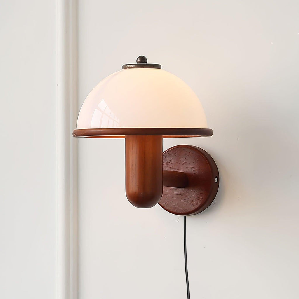 Half Circle Solid Wood Wall Lamp