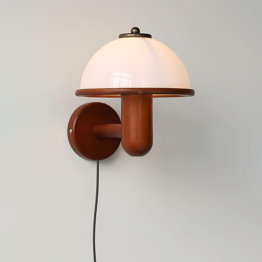 Half Circle Solid Wood Wall Lamp