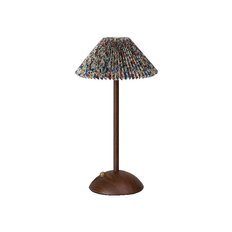 Conical Semicircular Metal Fabric Table Lamp