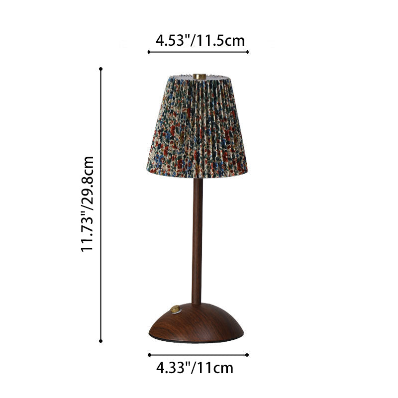 Conical Semicircular Metal Fabric Table Lamp