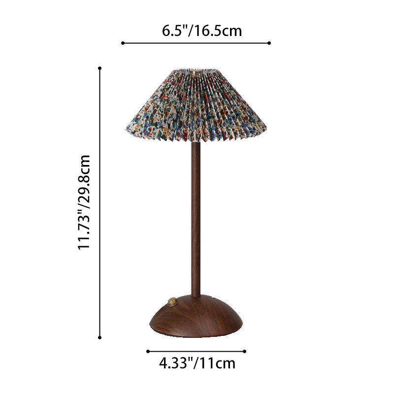 Conical Semicircular Metal Fabric Table Lamp