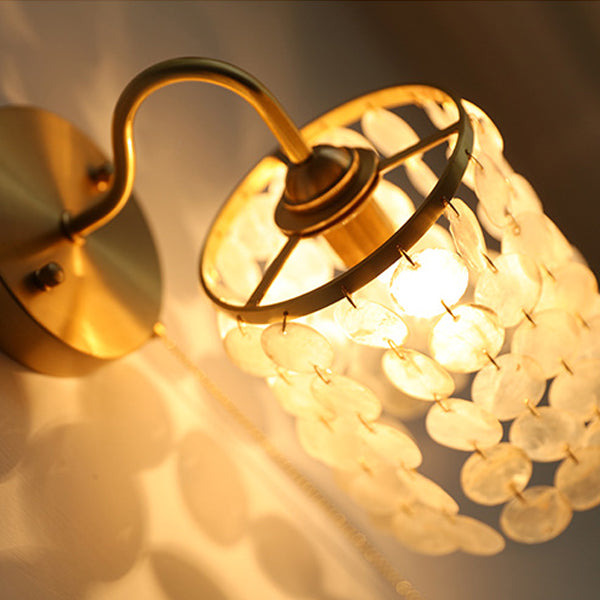 Shell Round Crystal Iron Wall Lamp