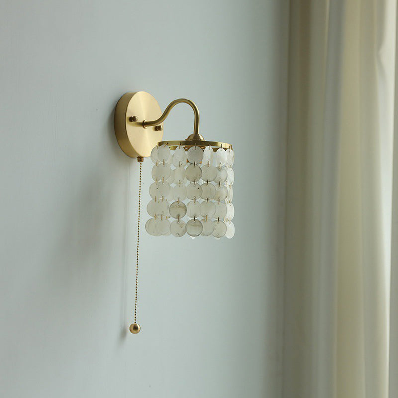 Shell Round Crystal Iron Wall Lamp