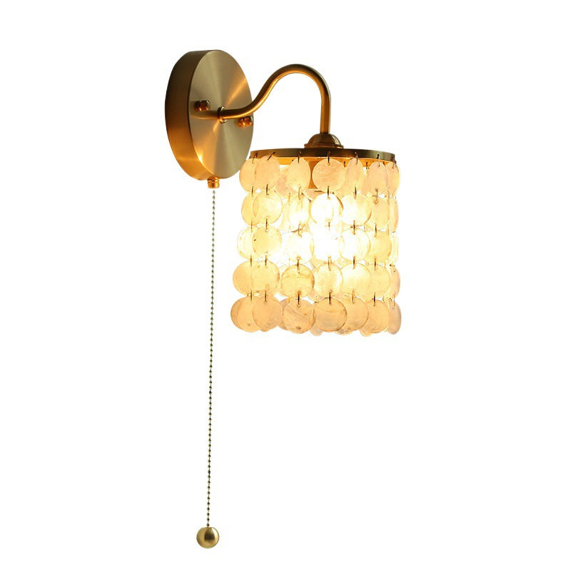 Shell Round Crystal Iron Wall Lamp