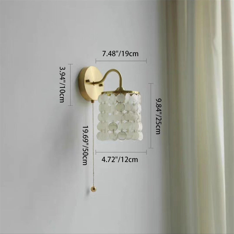 Shell Round Crystal Iron Wall Lamp