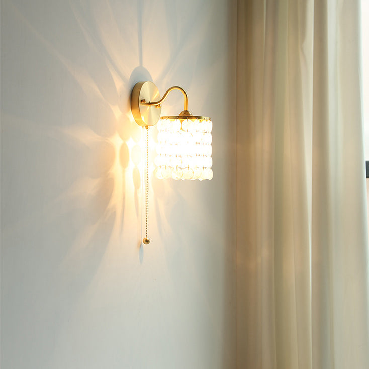 Shell Round Crystal Iron Wall Lamp