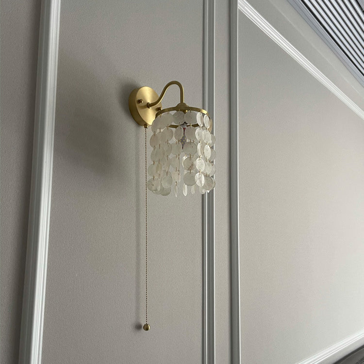 Shell Round Crystal Iron Wall Lamp