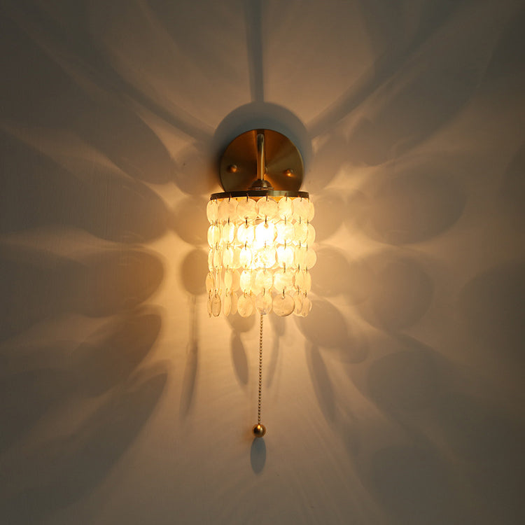 Shell Round Crystal Iron Wall Lamp