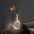 Cylindrical Copper Crystal Hallway Wall Lamp