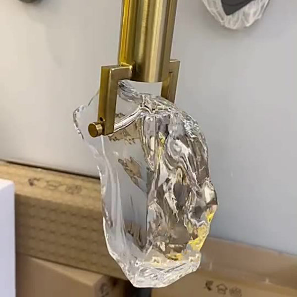 Cylindrical Copper Crystal Hallway Wall Lamp