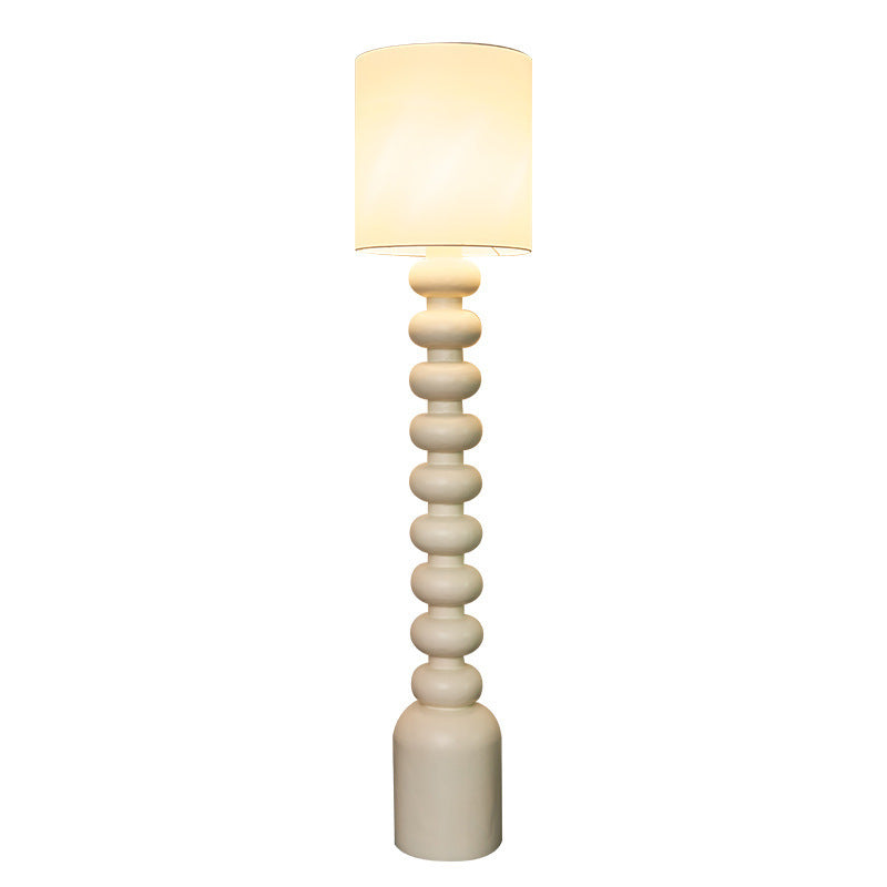 Cylindrical Fabric Resin Bedroom Floor Lamp
