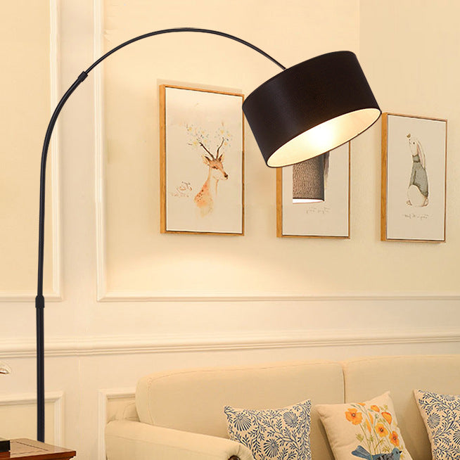 Modern Minimalist Iron Fabric Floor Lamp