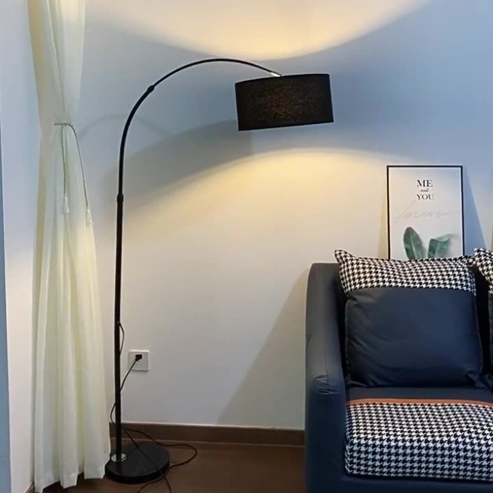 Modern Minimalist Iron Fabric Floor Lamp