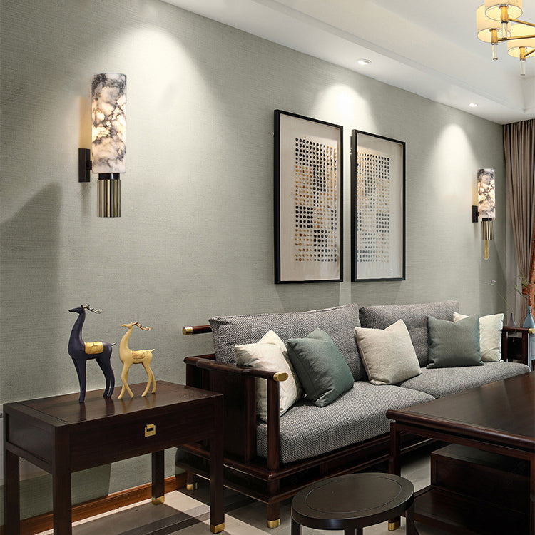 Cylindrical Copper Stone Iron Wall Lamp