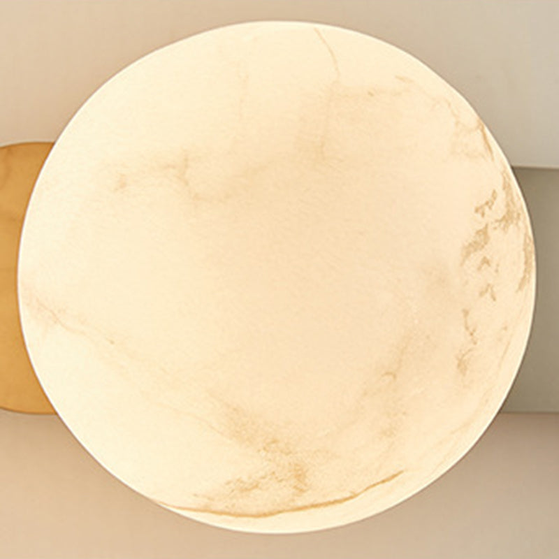 Round Aluminium Iron Jade 2-Light Wall Lamp