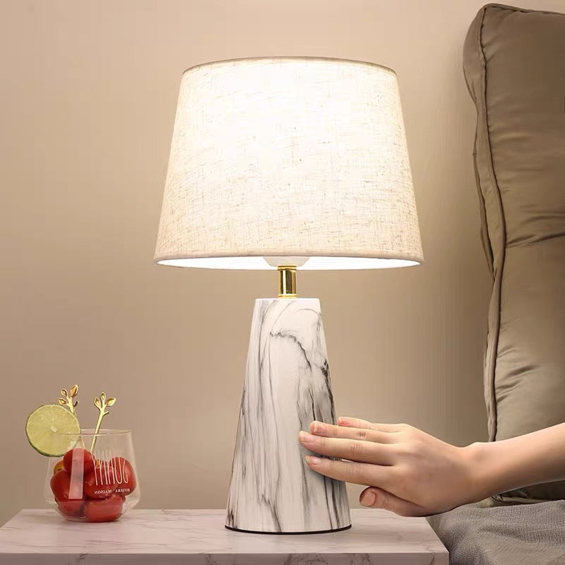 Trapezoidal PVC Fabric Iron Table Lamp