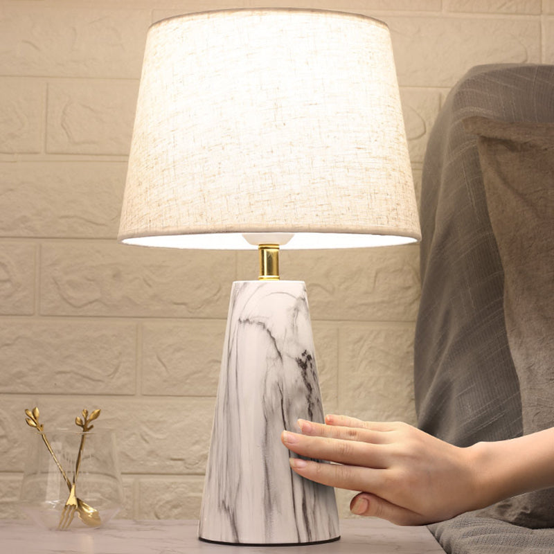 Trapezoidal PVC Fabric Iron Table Lamp
