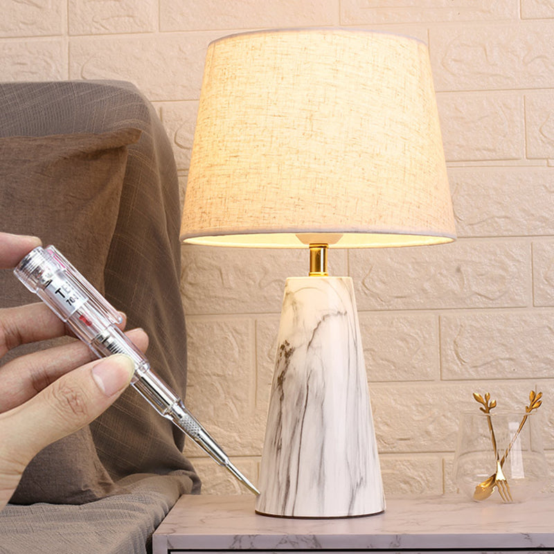 Trapezoidal PVC Fabric Iron Table Lamp