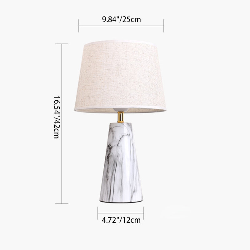 Trapezoidal PVC Fabric Iron Table Lamp