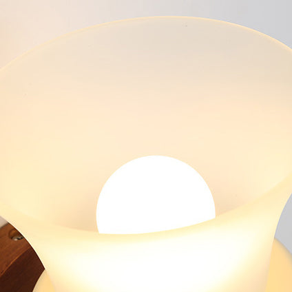 Wood Resin Glass Carved Wall Lamp