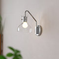 Iron Glass Semi-Circular Transparent Wall Lamp