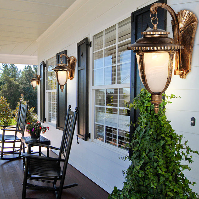 Aluminum Glass Patterned Lampshade Outdoor Light