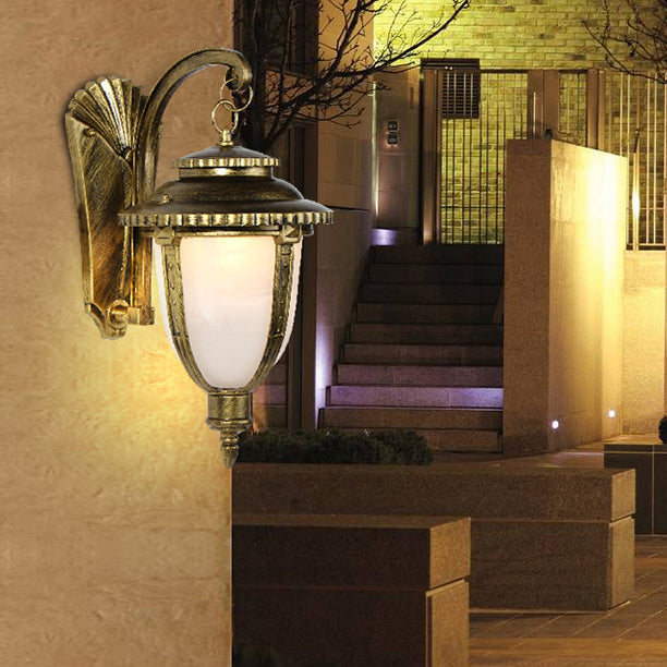 Aluminum Glass Patterned Lampshade Outdoor Light