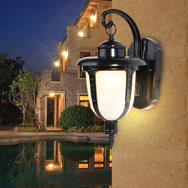 Aluminum Glass Patterned Lampshade Outdoor Light