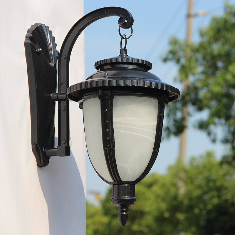Aluminum Glass Patterned Lampshade Outdoor Light