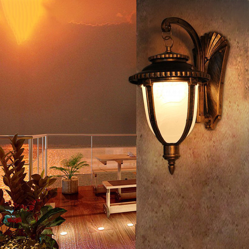 Aluminum Glass Patterned Lampshade Outdoor Light