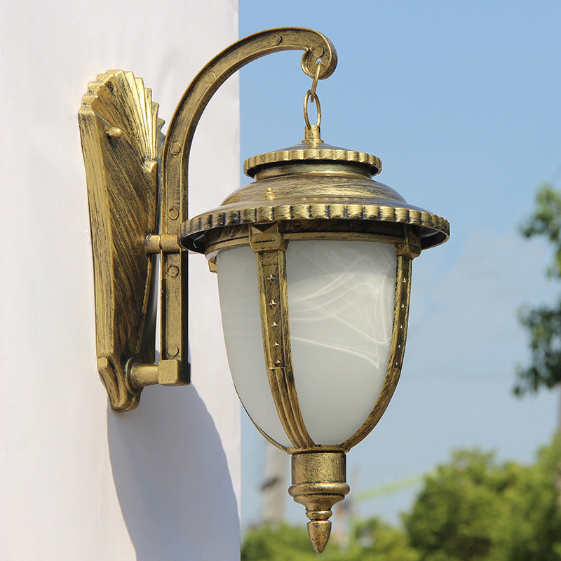 Aluminum Glass Patterned Lampshade Outdoor Light