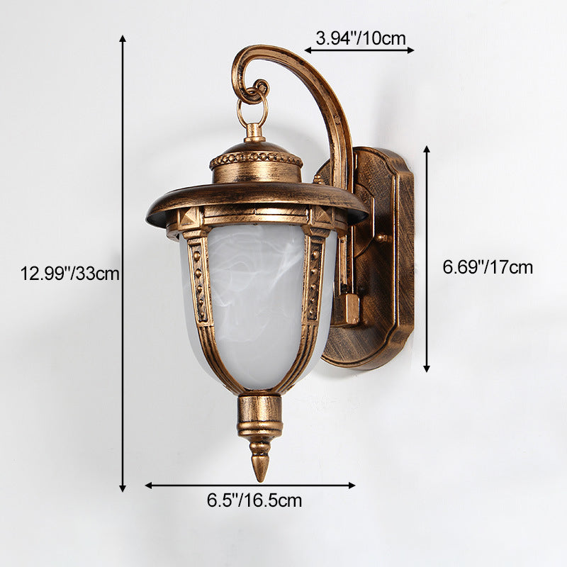 Aluminum Glass Patterned Lampshade Outdoor Light