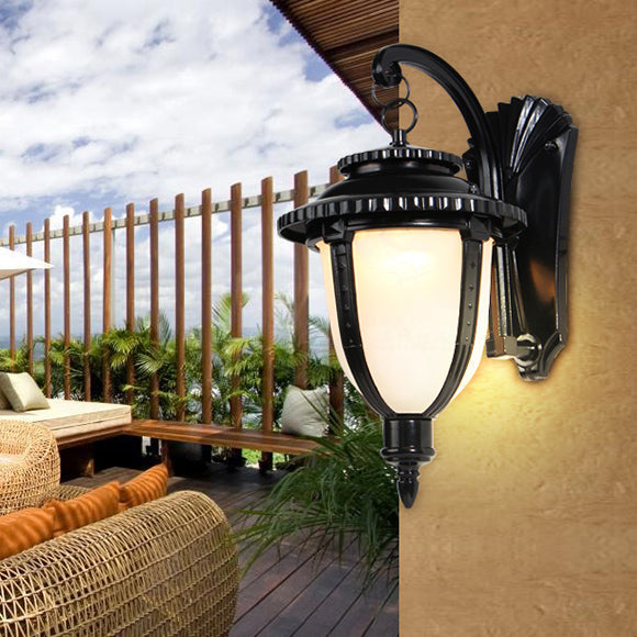 Aluminum Glass Patterned Lampshade Outdoor Light