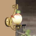Iron Resin Lotus-Shaped Lampshade Wall Lamp