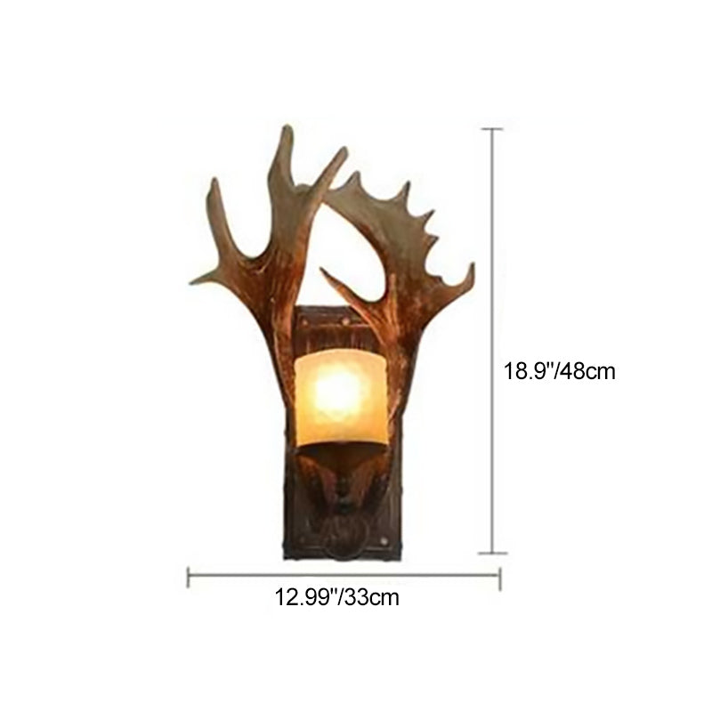 Resin Glass Deer Antler Wall Lamp