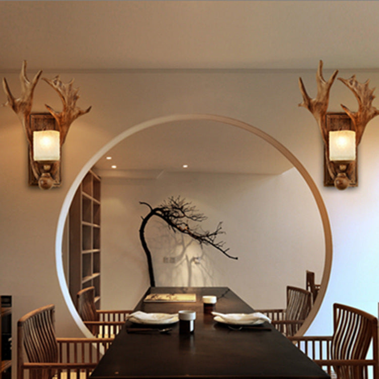 Resin Glass Deer Antler Wall Lamp